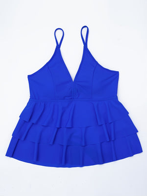 Lina V-neck Tankini Swimsuit Ruffles