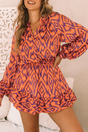 Alicia Mini Dress with Geometric Print