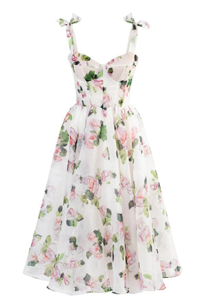 Sofia Strapless Floral Midi Dress