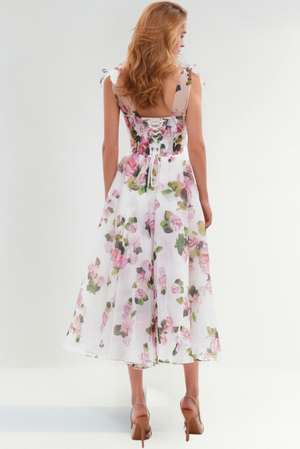 Sofia Strapless Floral Midi Dress