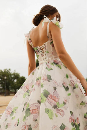 Sofia Strapless Floral Midi Dress