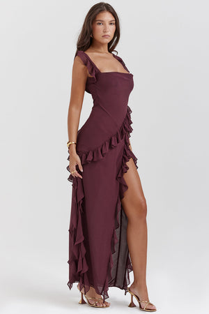 Georgia Long Elegance Dress with Ruffles