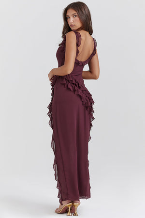 Georgia Long Elegance Dress with Ruffles