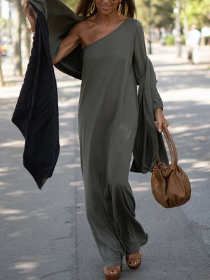 Elegantly Flowy One Shoulder Dress