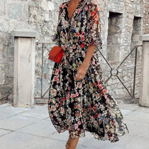 Elegant Long Sleeve Floral Dress