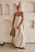 Long contrast linen dress