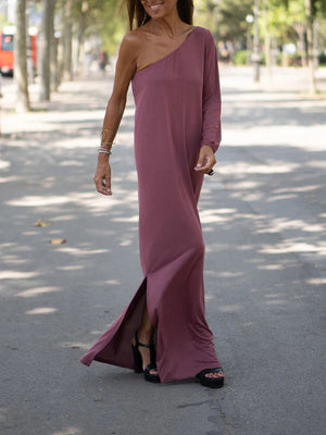 Elegantly Flowy One Shoulder Dress