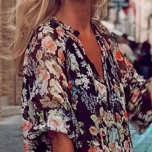 Elegant Long Sleeve Floral Dress