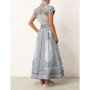 Impera Printed Blouse and Skirt Set