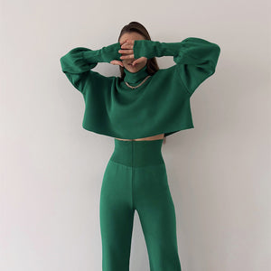 Chloé Knit Turtleneck Crop and Pants Set