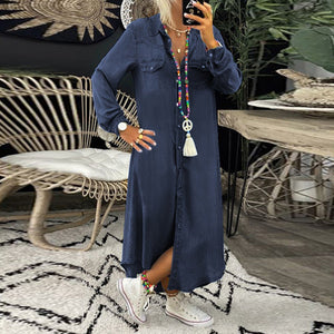 Urban Denim Dress: Casual Comfort with a Bohemian Touch