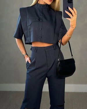 Amanda Set: Crop Top and High Waisted Pants