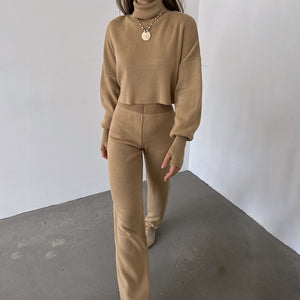 Chloé Knit Turtleneck Crop and Pants Set