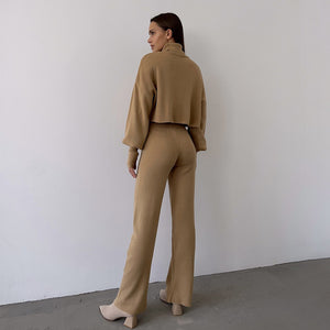 Chloé Knit Turtleneck Crop and Pants Set