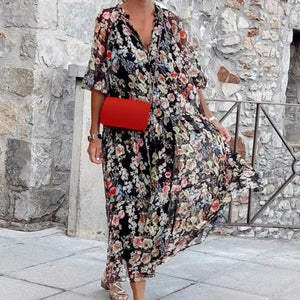 Elegant Long Sleeve Floral Dress