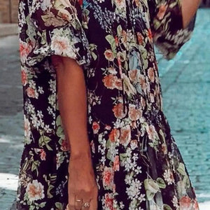 Elegant Long Sleeve Floral Dress