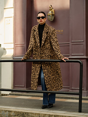 Long Leopard Print Coat