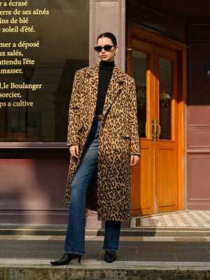 Long Leopard Print Coat