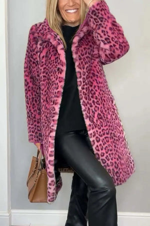 ISABELLA - Elegant Winter Coat with Leopard Print