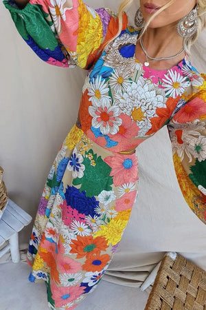 Florence - Floral Puff Sleeve Maxi Dress