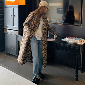 Long Leopard Print Coat