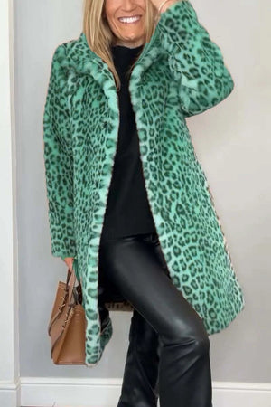 ISABELLA - Elegant Winter Coat with Leopard Print