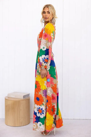 Florence - Floral Puff Sleeve Maxi Dress