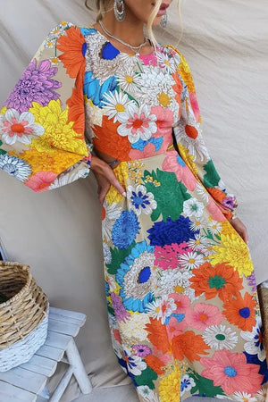 Florence - Floral Puff Sleeve Maxi Dress