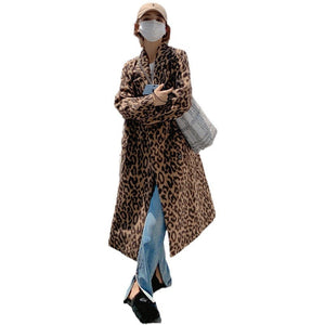 Long Leopard Print Coat