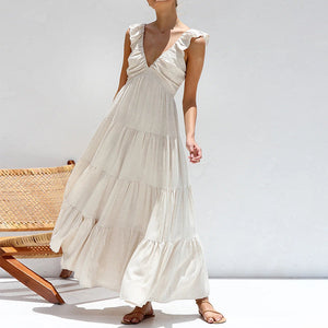 Isabella Long Summer Dress with Ruffles