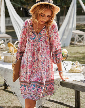 Boho Chic Floral Dress