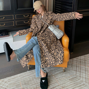 Long Leopard Print Coat