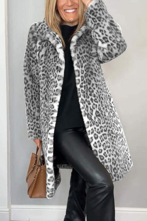 ISABELLA - Elegant Winter Coat with Leopard Print