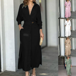 Dress Maxi Shirt Side Slits