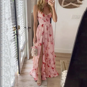 Kyla Long Floral Dress with Slit