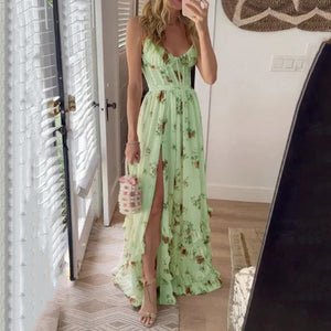 Kyla Long Floral Dress with Slit