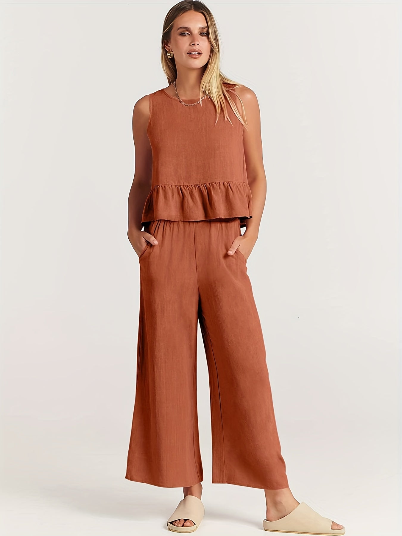 Elise Regatta Blouse and Wide Leg Pants Set