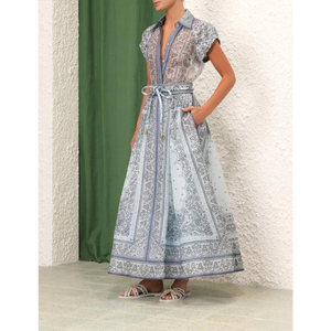 Impera Printed Blouse and Skirt Set