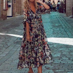 Elegant Long Sleeve Floral Dress