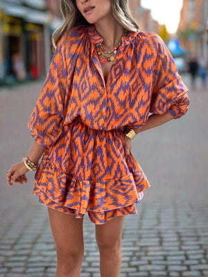 Alicia Mini Dress with Geometric Print