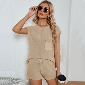 Tricot Tank Top and Shorts Set