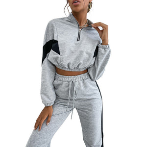 Ariya Sweatshirt Set Crop Blouse and Pants