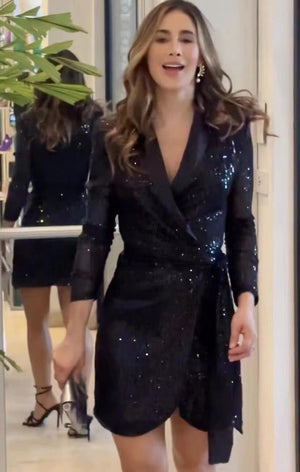 Vicky Sequin Wrap Dress