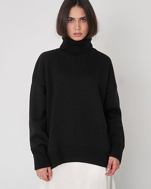 Chaleur Tricot Oversize Turtleneck Sweater