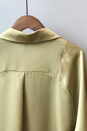 Long Sleeve Satin Blouse