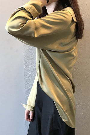 Long Sleeve Satin Blouse