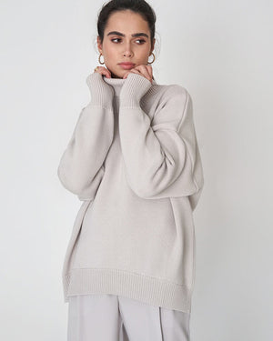 Chaleur Tricot Oversize Turtleneck Sweater