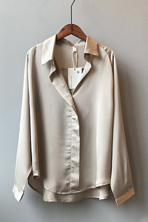 Long Sleeve Satin Blouse