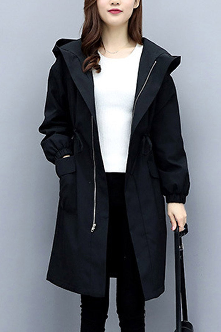 Long Coat with Velvet Lining and Hood