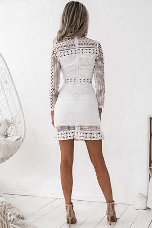 Crochet Lace Long Sleeve Dress